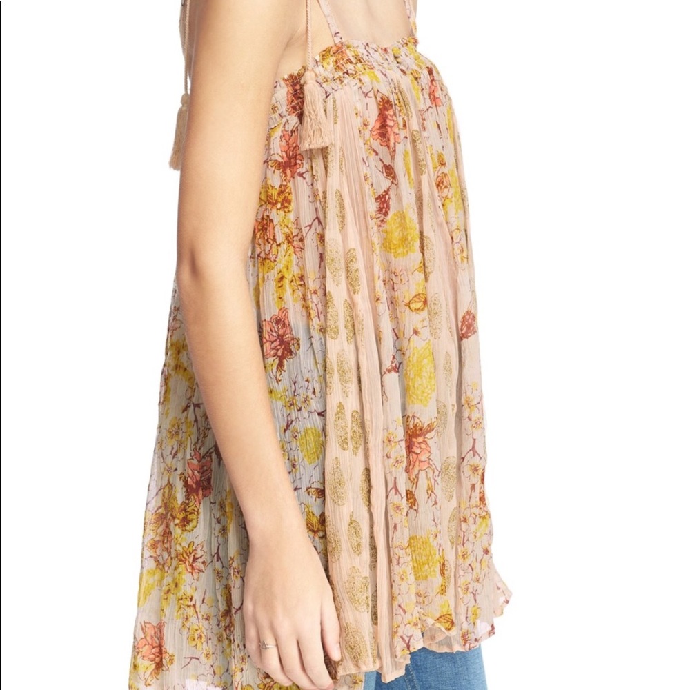 Free People Secret Love Slip Top Ivory Floral - Picture 2 of 6